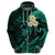 Custom Molokai Hawaii Hoodie Polynesian Tattoo and Pacific Plumeria Turquoise Vibe LT9 - Polynesian Pride