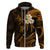 Custom Lanai Hawaii Hoodie Polynesian Tattoo and Pacific Plumeria Gold Vibe LT9 Zip Hoodie Gold - Polynesian Pride