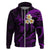 Custom Lanai Hawaii Hoodie Polynesian Tattoo and Pacific Plumeria Purple Vibe LT9 Zip Hoodie Purple - Polynesian Pride