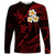 Personalised Lanai Hawaii Long Sleeve Shirt Polynesian Tattoo and Pacific Plumeria Red Vibe LT9 Unisex Red - Polynesian Pride