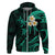 Custom Lanai Hawaii Hoodie Polynesian Tattoo and Pacific Plumeria Turquoise Vibe LT9 Zip Hoodie Turquoise - Polynesian Pride