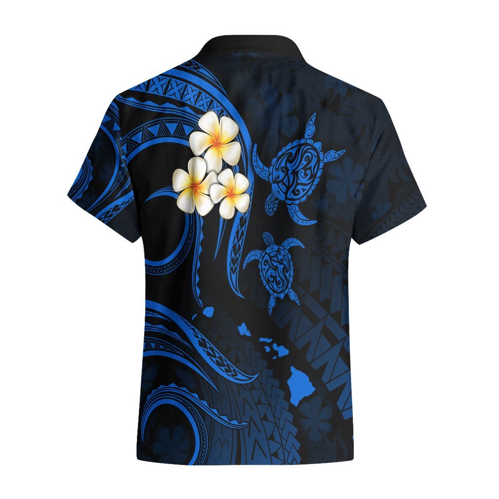 Personalised Kauai Hawaii Hawaiian Shirt Polynesian Tattoo and Pacific Plumeria Blue Vibe LT9 - Polynesian Pride