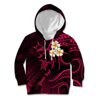 Personalised Kahoolawe Hawaii Kid Hoodie Polynesian Tattoo and Pacific Plumeria Pink Vibe LT9 Hoodie Pink - Polynesian Pride