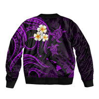 Hawaii Bomber Jacket Maui Islands Pacific Plumeria Purple Vibe LT9 - Polynesian Pride