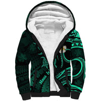 Hawaii Sherpa Hoodie Maui Islands Pacific Plumeria Turquoise Vibe LT9 Unisex Turquoise - Polynesian Pride