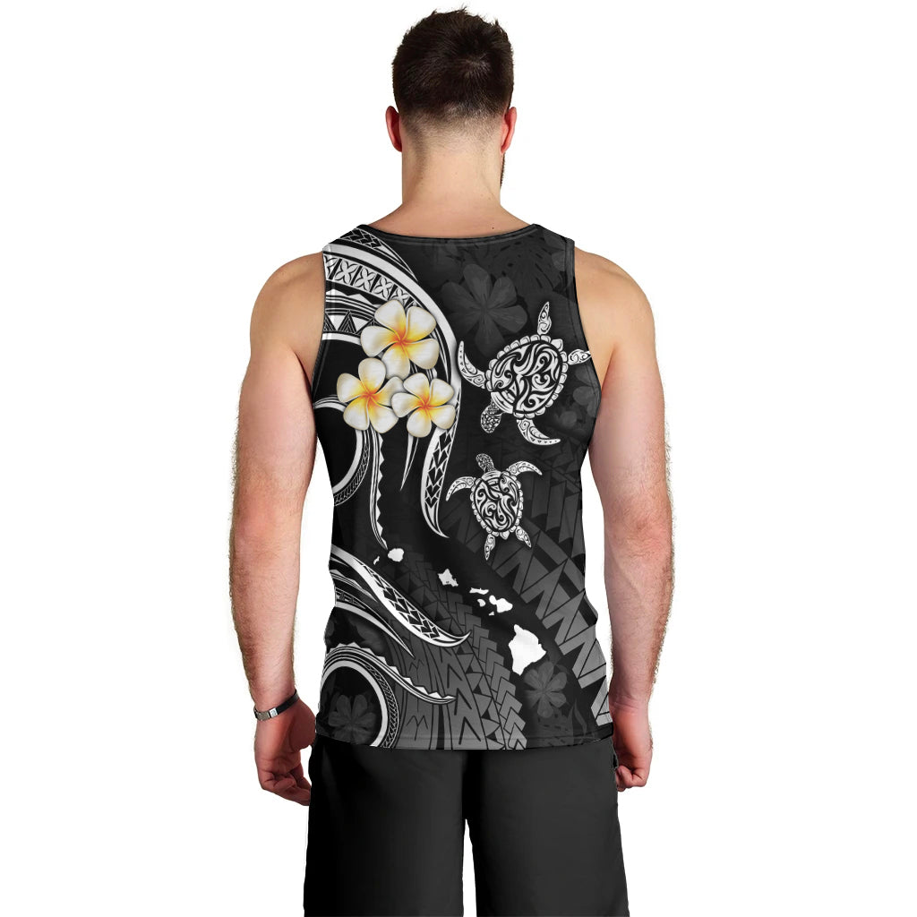 Hawaii Men Tank Top Maui Islands Pacific Plumeria White Vibe LT9 - Polynesian Pride