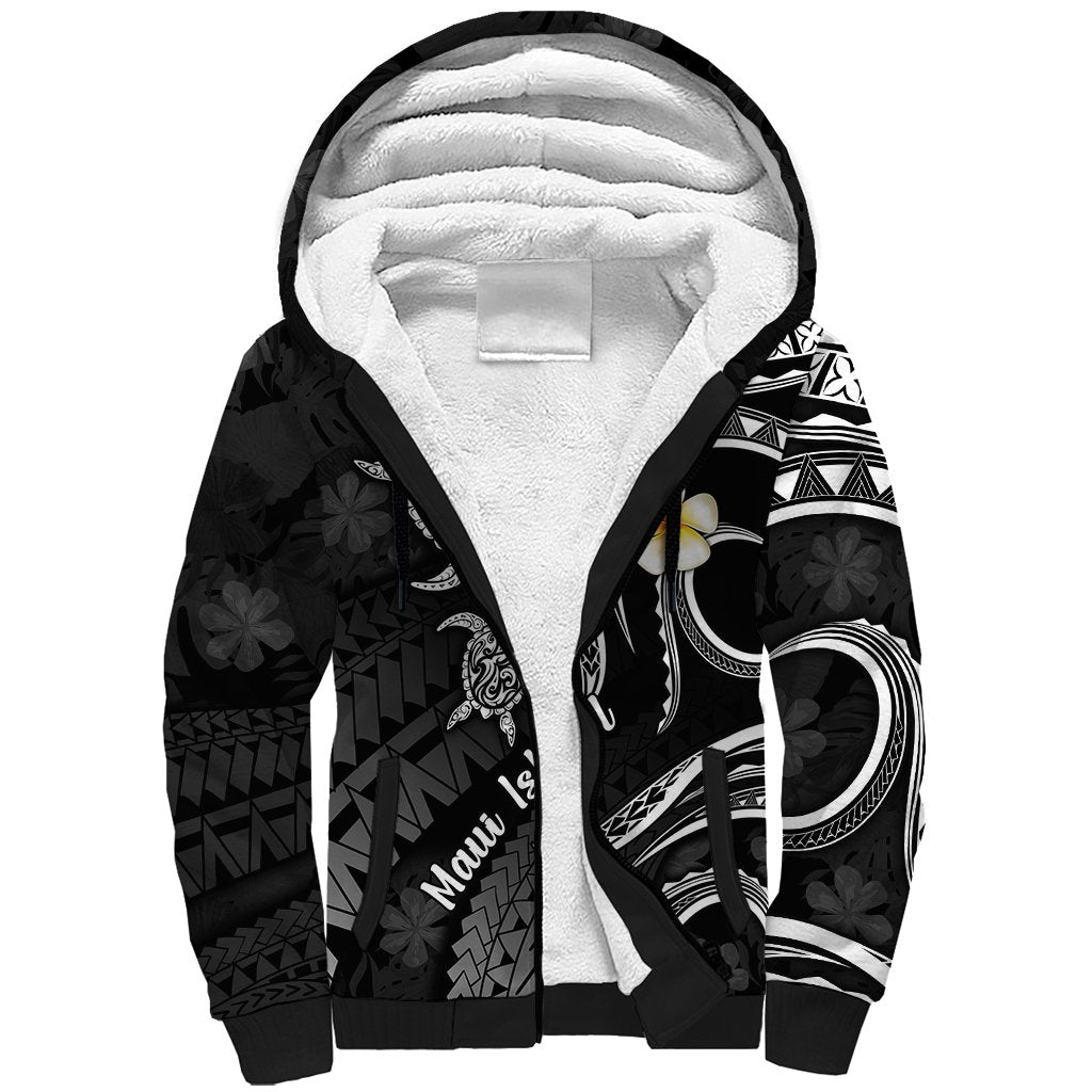Hawaii Sherpa Hoodie Maui Islands Pacific Plumeria White Vibe LT9 Unisex White - Polynesian Pride