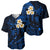 Personalised Maui Hawaii Baseball Jersey Polynesian Tattoo and Pacific Plumeria Blue Vibe LT9 - Polynesian Pride