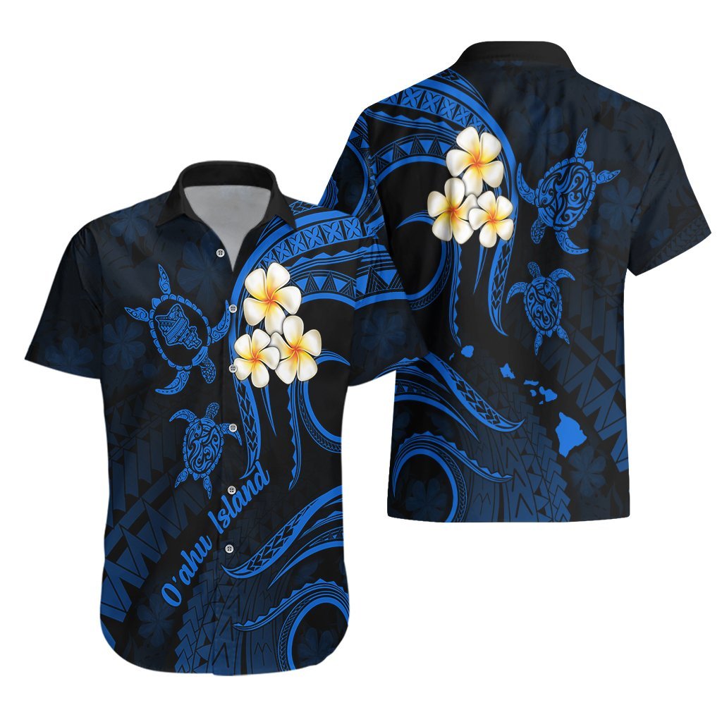 Hawaii Hawaiian Shirt Oahu Islands Pacific Plumeria Blue Vibe LT9 - Polynesian Pride