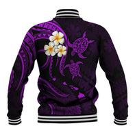 Hawaii Baseball Jacket Oahu Islands Pacific Plumeria Purple Vibe LT9 - Polynesian Pride