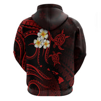 Hawaii Hoodie Oahu Islands Pacific Plumeria Red Vibe LT9 - Polynesian Pride