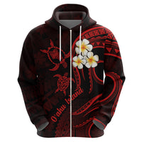 Hawaii Hoodie Oahu Islands Pacific Plumeria Red Vibe LT9 - Polynesian Pride