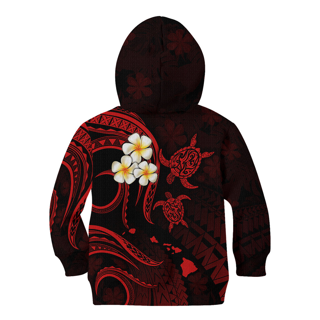 Hawaii Kid Hoodie Oahu Islands Pacific Plumeria Red Vibe LT9 - Polynesian Pride