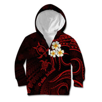 Hawaii Kid Hoodie Oahu Islands Pacific Plumeria Red Vibe LT9 - Polynesian Pride