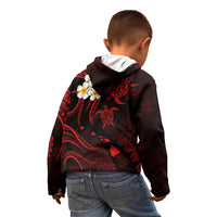 Hawaii Kid Hoodie Oahu Islands Pacific Plumeria Red Vibe LT9 - Polynesian Pride