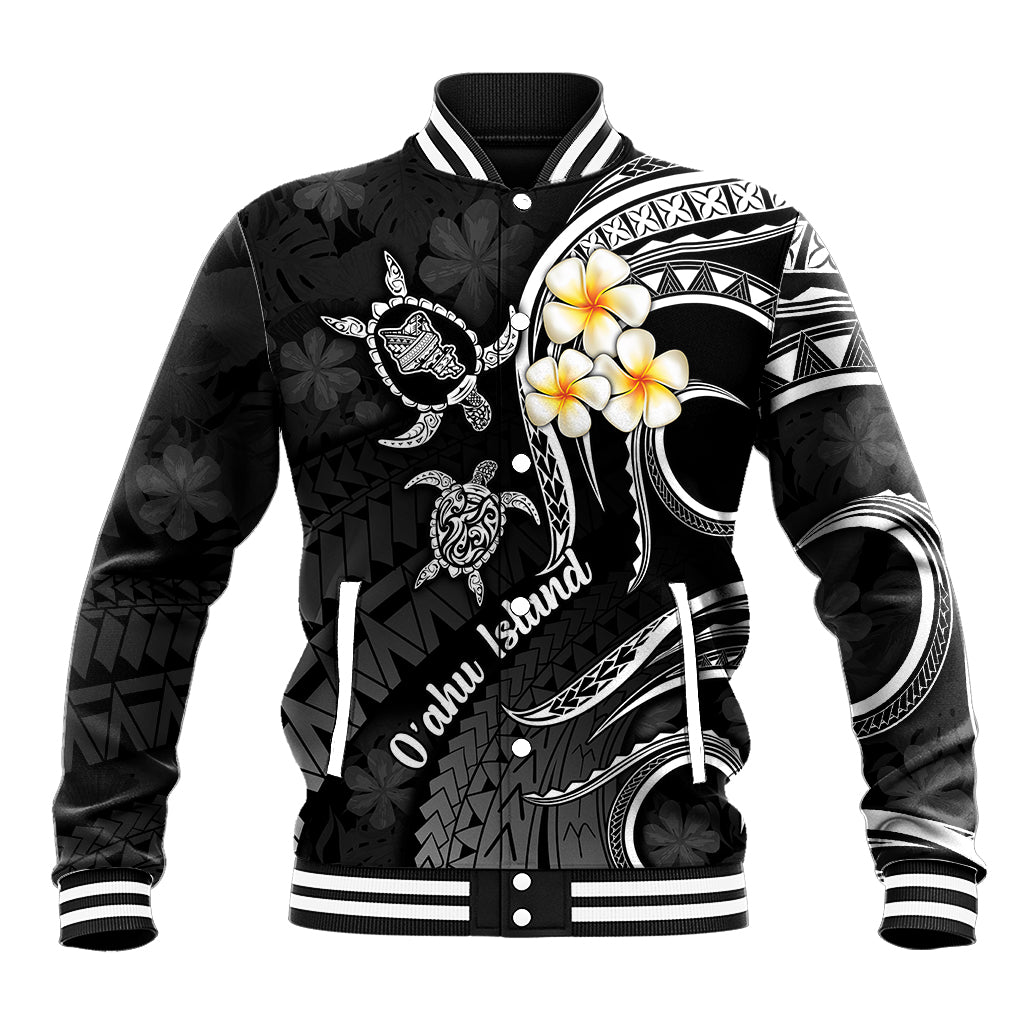 Hawaii Baseball Jacket Oahu Islands Pacific Plumeria White Vibe LT9 Unisex White - Polynesian Pride