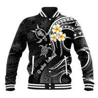 Hawaii Baseball Jacket Oahu Islands Pacific Plumeria White Vibe LT9 Unisex White - Polynesian Pride