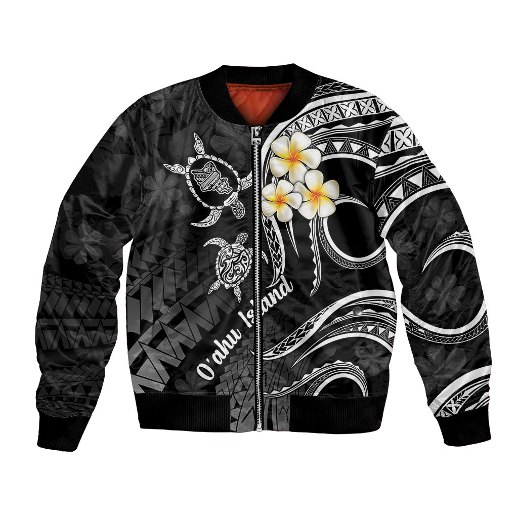 Hawaii Bomber Jacket Oahu Islands Pacific Plumeria White Vibe LT9 Unisex White - Polynesian Pride