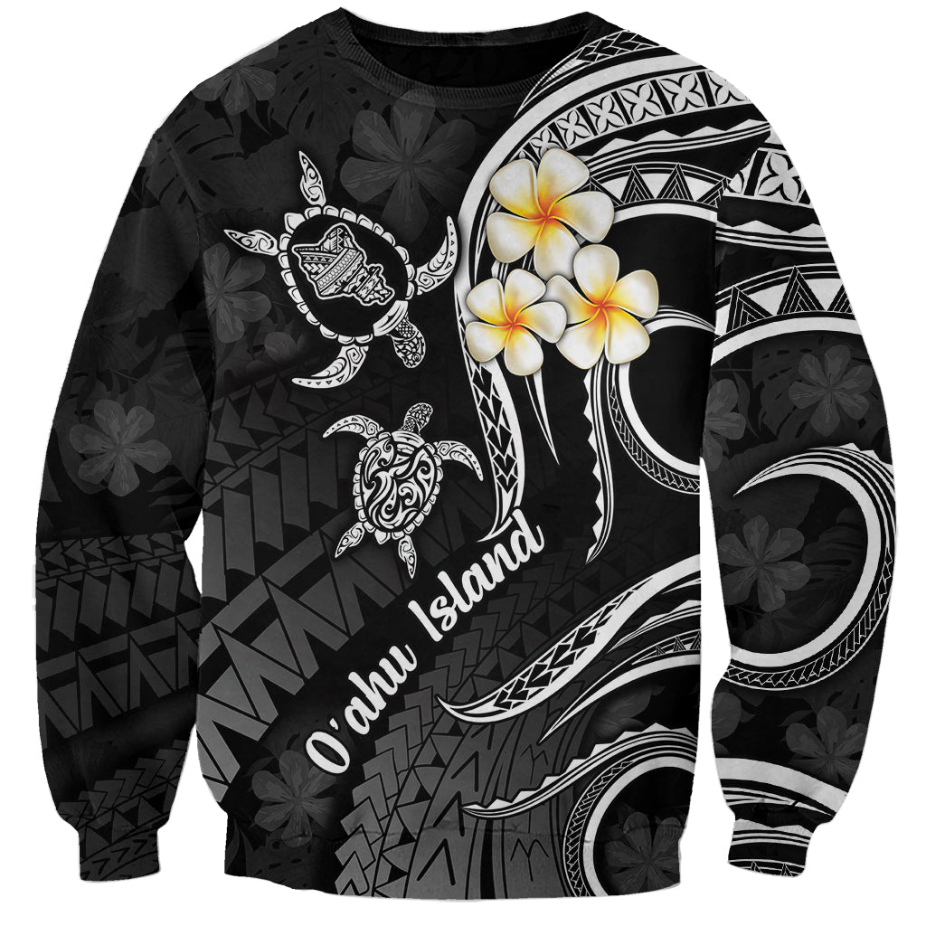 Hawaii Sweatshirt Oahu Islands Pacific Plumeria White Vibe LT9 Unisex White - Polynesian Pride