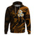 Custom Oahu Hawaii Hoodie Polynesian Tattoo and Pacific Plumeria Gold Vibe LT9 Pullover Hoodie Gold - Polynesian Pride