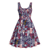 Manuia le Kerisimasi American Samoa Midi Dress Pacific Patchwork Xmas Vibes LT9 - Polynesian Pride