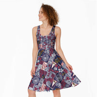 Manuia le Kerisimasi American Samoa Midi Dress Pacific Patchwork Xmas Vibes LT9 - Polynesian Pride