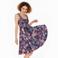 Manuia le Kerisimasi American Samoa Midi Dress Pacific Patchwork Xmas Vibes LT9 - Polynesian Pride