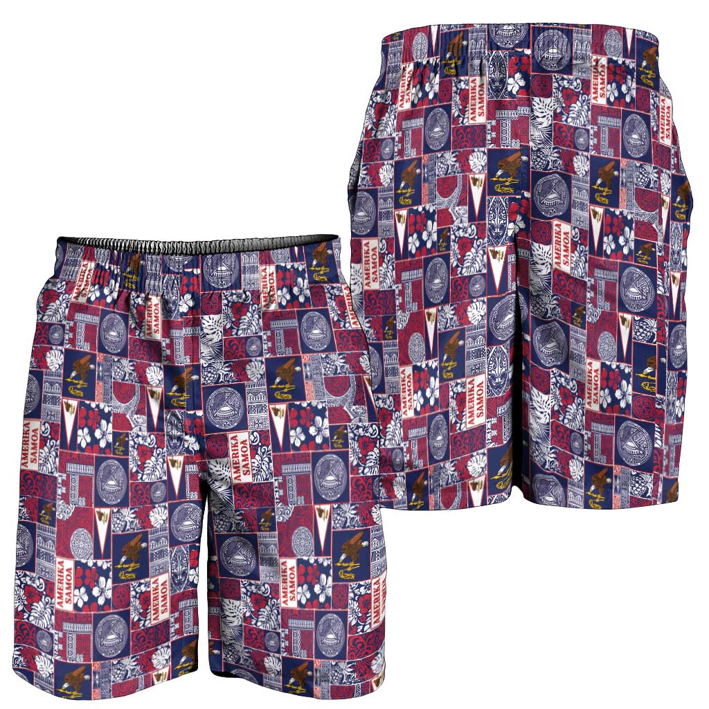 Manuia le Kerisimasi American Samoa Shorts for Men Pacific Patchwork Xmas Vibes LT9 - Polynesian Pride