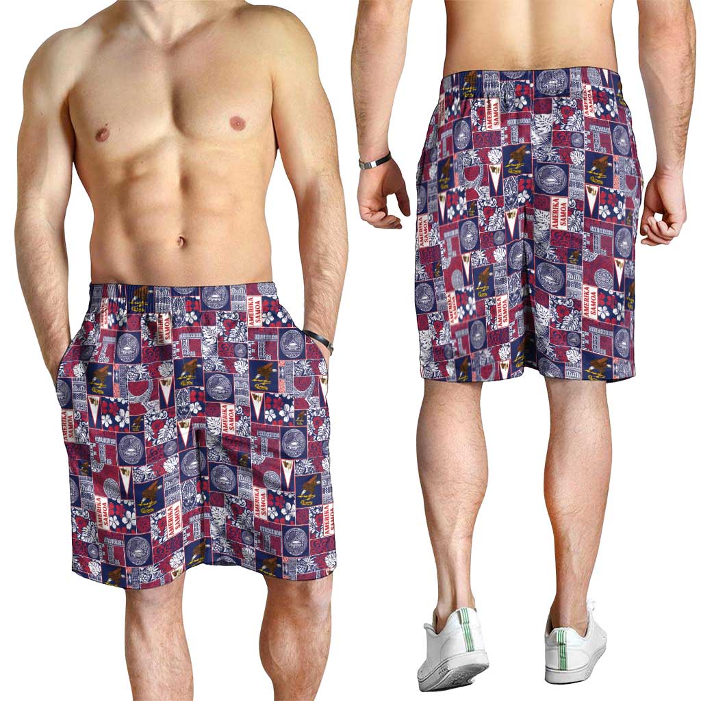 Manuia le Kerisimasi American Samoa Shorts for Men Pacific Patchwork Xmas Vibes LT9 - Polynesian Pride