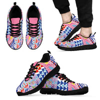 Maori Kowhaiwhai Taniko Patchwork Rainbow Motifs Sneakers