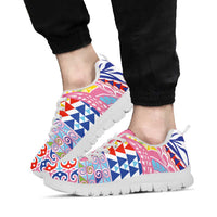 Maori Kowhaiwhai Taniko Patchwork Rainbow Motifs Sneakers