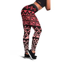 Maori Niho Taniwha Te Wheiao Leggings Terracotta LT7 - Polynesian Pride