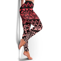 Maori Niho Taniwha Te Wheiao Leggings Terracotta LT7 - Polynesian Pride