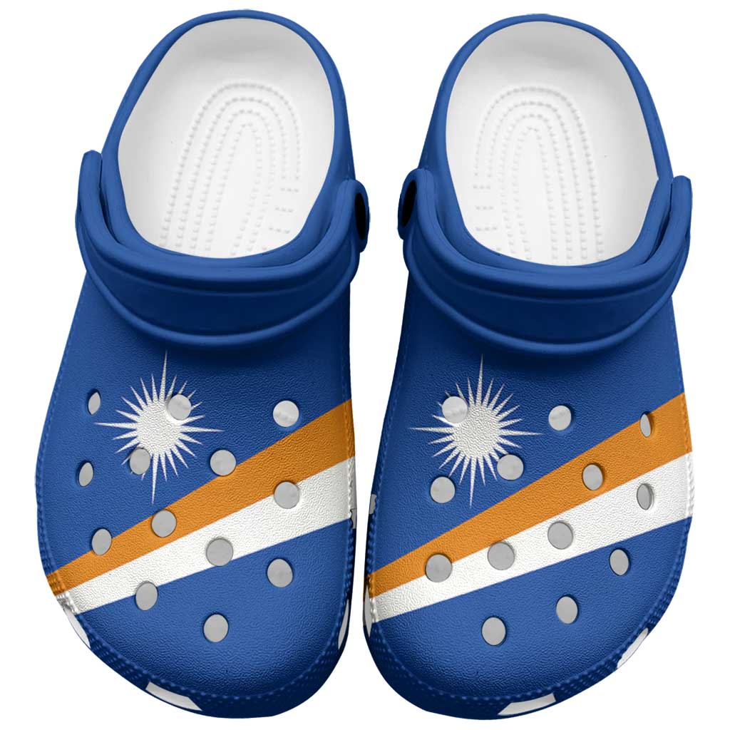 Marshall Islands Clogs Shoes Heritage Palette Flag-Inspired LT01 Blue - Polynesian Pride