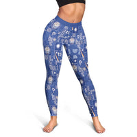 Marshall Islands Merry Christmas Leggings Pacific Patchwork Xmas Vibes LT9 - Polynesian Pride