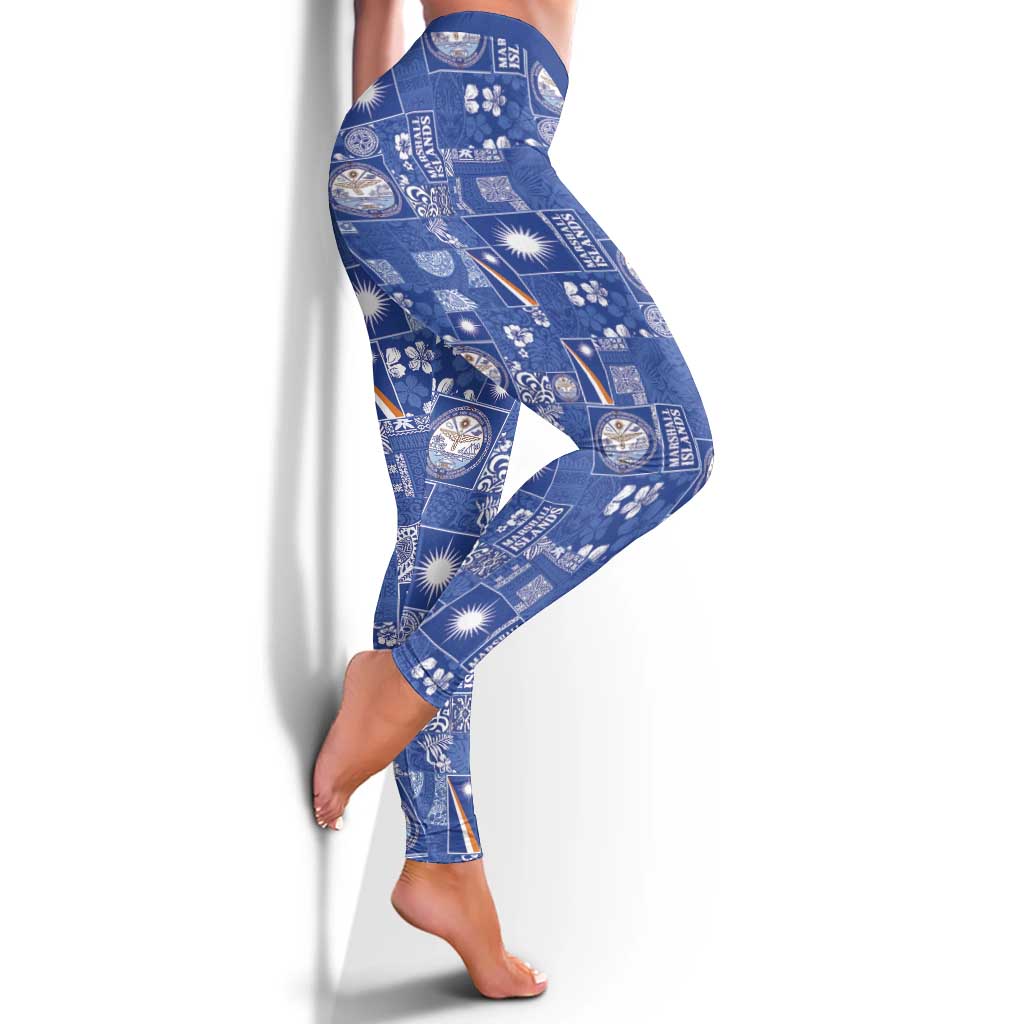 Marshall Islands Merry Christmas Leggings Pacific Patchwork Xmas Vibes LT9 - Polynesian Pride