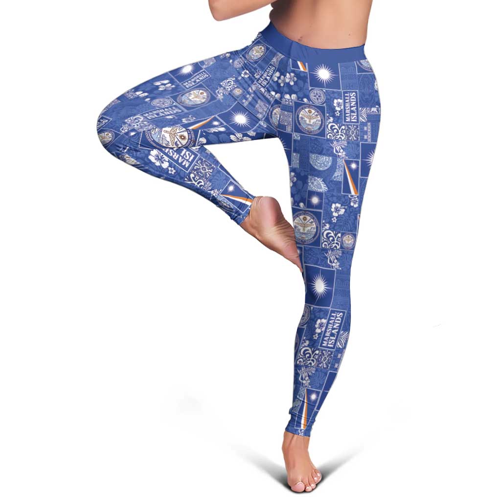 Marshall Islands Merry Christmas Leggings Pacific Patchwork Xmas Vibes LT9 - Polynesian Pride