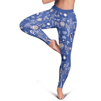 Marshall Islands Merry Christmas Leggings Pacific Patchwork Xmas Vibes LT9 - Polynesian Pride