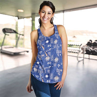 Marshall Islands Merry Christmas Women Racerback Tank Pacific Patchwork Xmas Vibes LT9 - Polynesian Pride