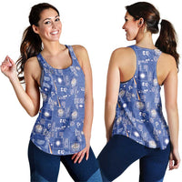 Marshall Islands Merry Christmas Women Racerback Tank Pacific Patchwork Xmas Vibes LT9 - Polynesian Pride