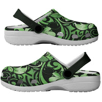 Matariki New Zealand Clogs Shoes Maori Pattern Green Galaxy LT05 - Polynesian Pride