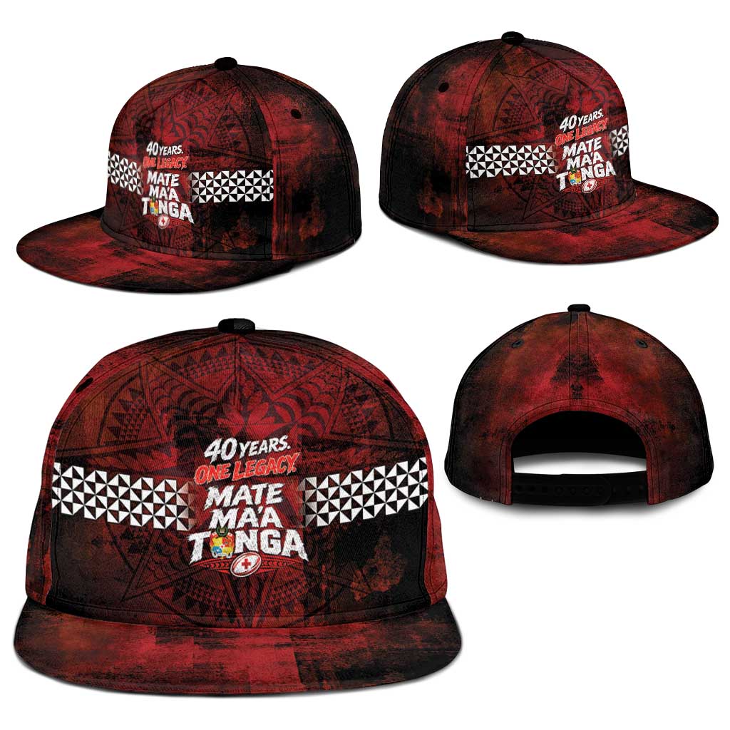 Mate Maa Tonga Rugby 2026 Snapback Cap 40 Years Anniversary One Legacy LT14 - Polynesian Pride