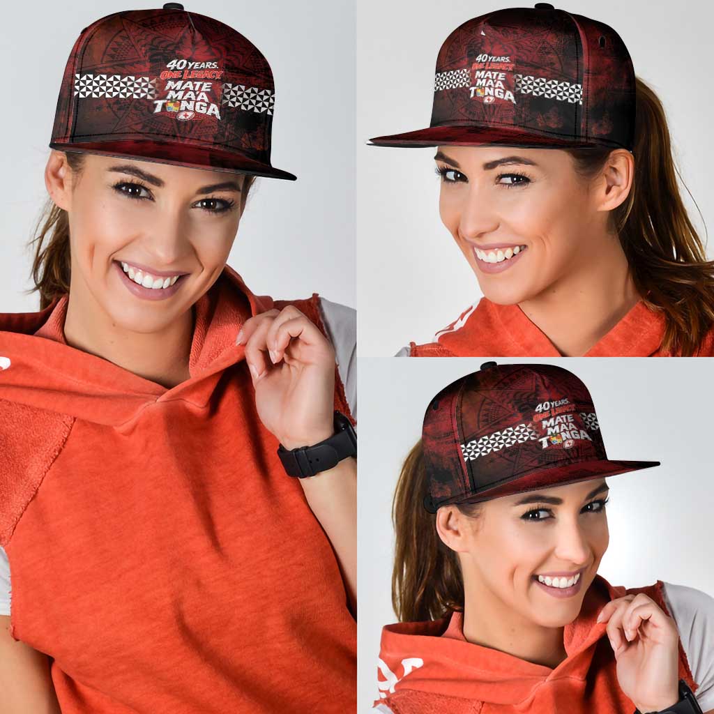 Mate Maa Tonga Rugby 2026 Snapback Cap 40 Years Anniversary One Legacy LT14 - Polynesian Pride