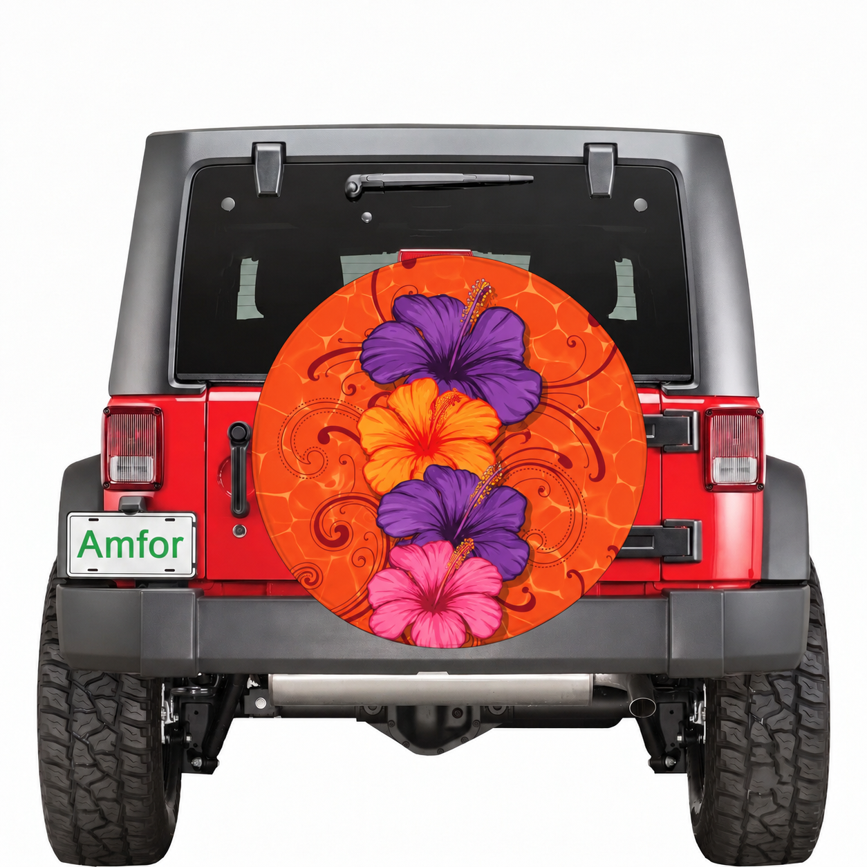 CUSTOMER REQUEST- dazzlekatzbengal - 20/10/2026 - Spare Tire Cover - LT14 Orange - Polynesian Pride