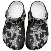 Monotone Polynesian Starfish Unique Pattern Clogs Shoes LT01 Black - Polynesian Pride