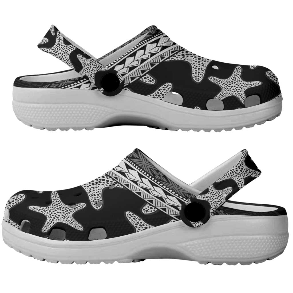 Monotone Polynesian Starfish Unique Pattern Clogs Shoes LT01 - Polynesian Pride