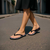 Monstera Plumeria Flowers Purple Flip Flops Polynesian Pattern LT01 - Polynesian Pride