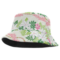 Monstera Tiare Plumeria Lei Pattern Bucket Hat Green Version LT01 One Size Green - Polynesian Pride