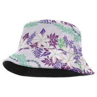 Monstera Tiare Plumeria Lei Pattern Bucket Hat Purple Version LT01 One Size Purple - Polynesian Pride