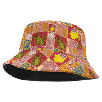 Niue Monuina e Kilisimasi Bucket Hat Pacific Patchwork Xmas Vibes LT9 One Size Yellow - Polynesian Pride